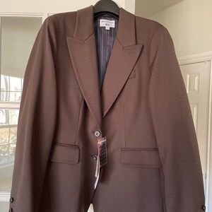 Ines de la Fressange for Uniqlo dark brown wool blend blazer